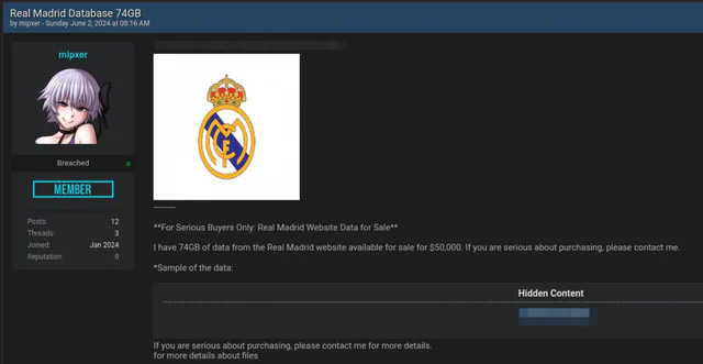 Offer for Real Madrid data